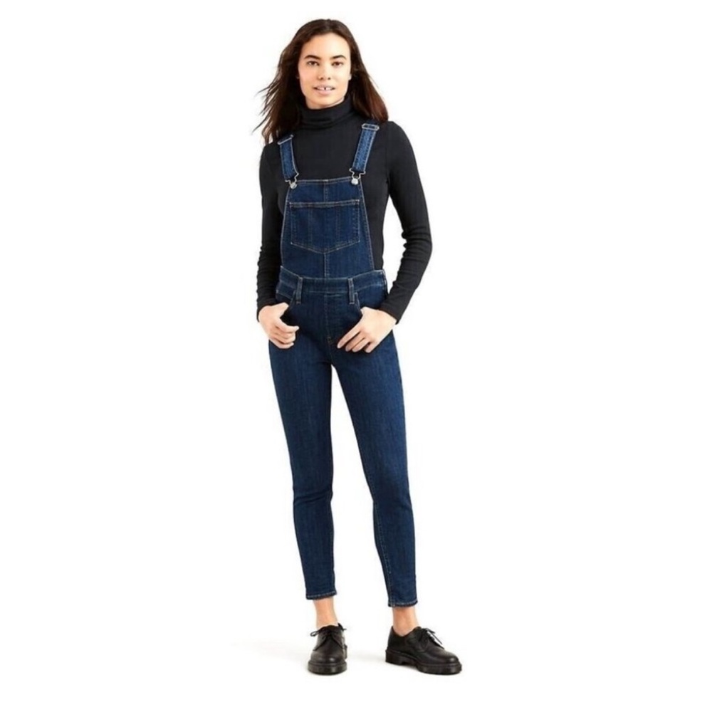 Levi’s Waterless Dark Blue Skinny Denim Jumper Jeans Overalls